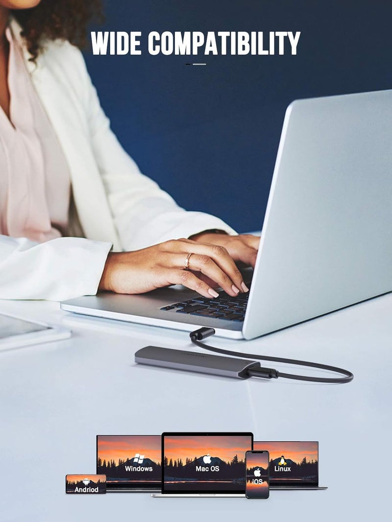 Lemorele Aluminum M.2 NVMe Enclosure,USB 3.2 Gen2 10Gbps Tool-Free ,SSD Enclosure for PCIe M-Key,Nvme USB Adapter Support UASP Trim for 2280 2260 2242 2230(Sata Protocol NOT Supported) - Image 5